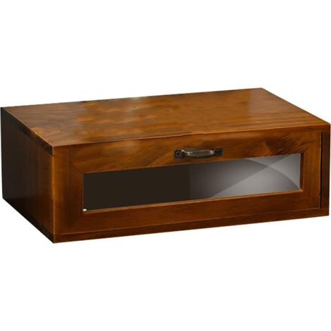 Support de Bureau Vintage en Bois et Acrylique pour Écran D'ordinateur, Boîte de Rangement Surélevée, Organiseur Pratique pour Bureau et Petits Objets, pour Étudiants et (1/5)