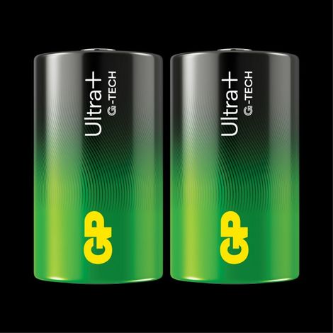Batería alcalina D GP Ultra Plus, 13AUP/LR20, paquete de 2