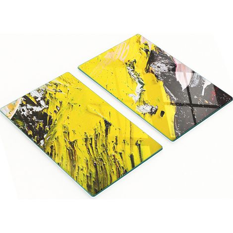 Tableros de vidrio duraderos y elegantes con un patr贸n de textura abstracta de 2x30x52 cm.