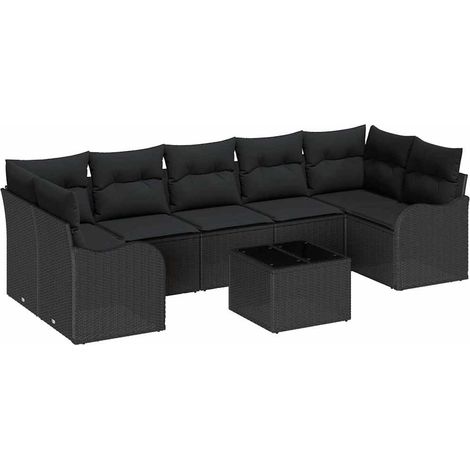 Maison Exclusive - Gartensofa-set Schwarz 55 x 55 x 37 cm Poly-Ra