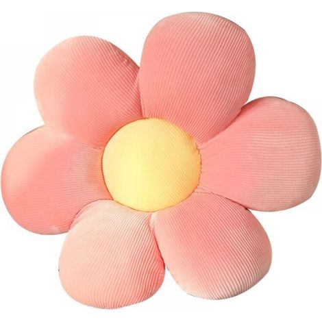 Coussin d'oreiller en forme de fleur, oreiller en peluche de fleur rose à six pétales de 15.75 pouces, coussin de siège de décoration de maison