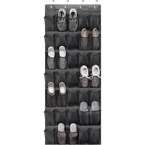 Porte Chaussures Mural,Rangement Chaussures Suspendu avec 35 Grandes Poches,Rangement porte à Suspendre Étagère Chaussure Pliables avec 4 Crochets pour Salle de Bain Chambre Cuisine