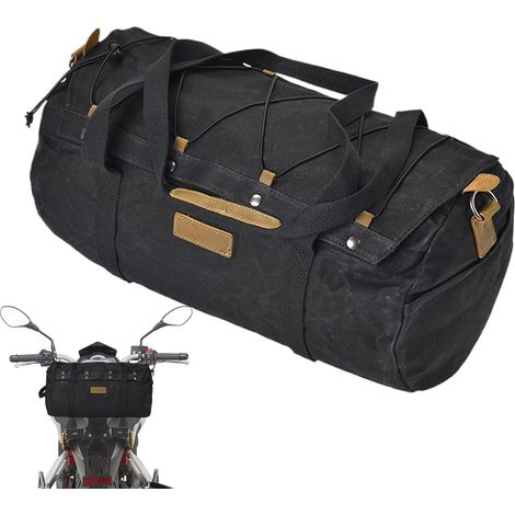 Sac de siège de moto – Sac de rangement en toile, sacs imperméables Sac à dos de rangement en toile portable à suspendre pour vélo – Sacs de moto imperméables rétro pour siège arrière avec fermeture (1/5)
