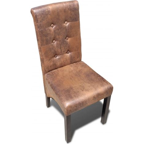 Maison Exclusive - Sillas de comedor 6 uds cuero sintético marrón