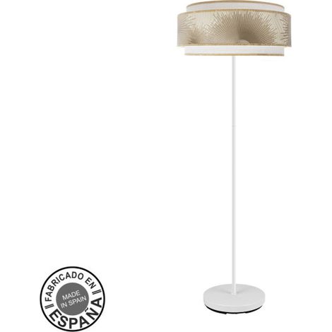 FABRILAMP Lampada de lampada da terra soggiorno Nepal 3p 1xe27 Bianco/oro 40d