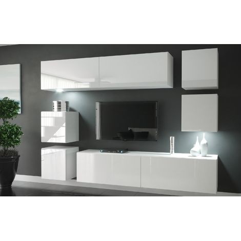 Ensemble meuble TV NEXT 65 AN65-HG-W2 blanc brillant 218 cm (1/2)