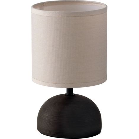 LAMPADA DA TAVOLO FURORE E14 D.14X24CM MARRONE. (1/2)