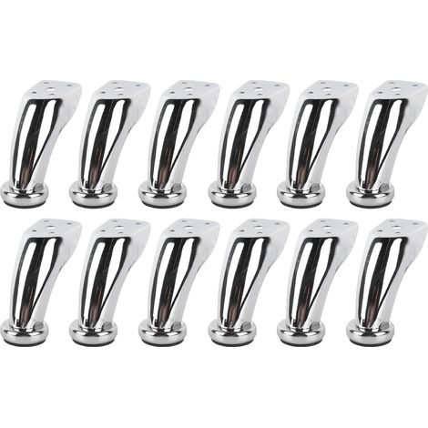 Galvanized Iron Furniture Legs, 12 Pieces, Metal Sofa Legs Replacement with Non-Slip Rubber Pads for Table, Chair, Sofa, Cabinet (1/5)