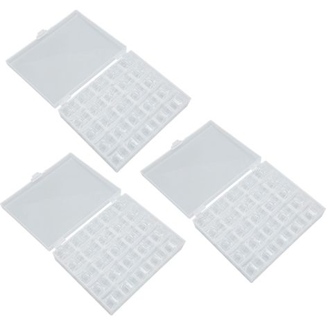 10 Bobines Plastique Machine à Coudre avec Boîte Transparente 25 Alvéoles, Canettes Transparentes pour Machine Électrique (1/5)