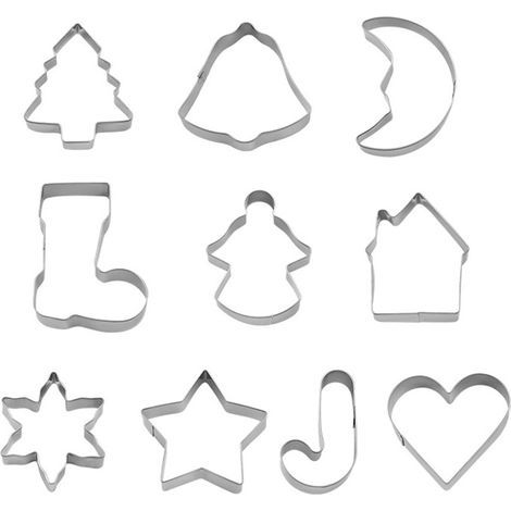 Set de 20 Emporte-Pièces de Noël en Acier Inoxydable - Pour Biscuits, Sablés et Décoration de Table de Fête