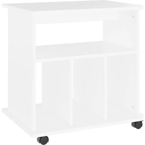 Armoire à roulettes moderne rangement bureau 60 x 45 x 60 cm mobile avec roulettes verrouillables en bois blanc (1/4)