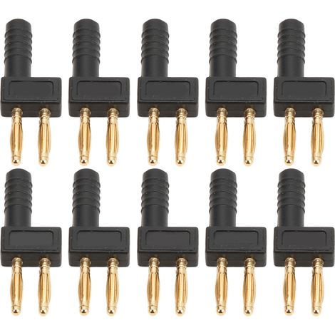 U41 Double-row banana plug, gold-plated, 2mm, black (sold in sets of 10) (1/5)