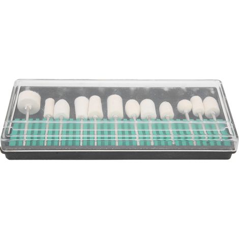 Lot 12 têtes de polissage en feutre de laine pour lime électrique, embouts de perceuse à ongles portables, kit accessoires (1/5)