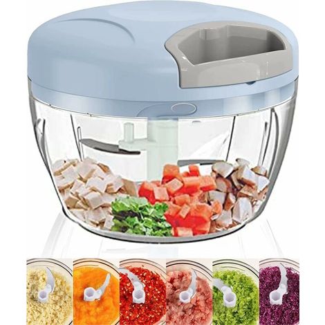 Hachoir manuel ,Hachoir à oignons,Hachoir manuel a ficelle,coupe oignon,pour aliments,fruit,légume, viande, herbes, ail, salade, avec corde 500 ml (1/5)