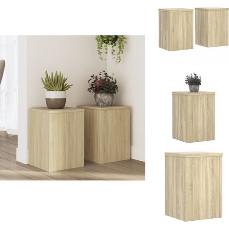 Supports pour plantes 2 pcs chêne sonoma bois d'ingénierie - Support De Plantes - Supports De Plantes - Support De Fleurs - Support De Pot De Fleurs (1/5)