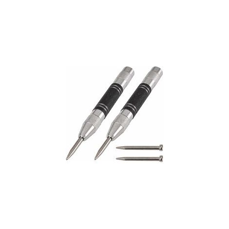 Lot de 2 poinçons centraux automatiques à ressort de 12,7 cm, tension réglable, avec 2 embouts de rechange (1/5)