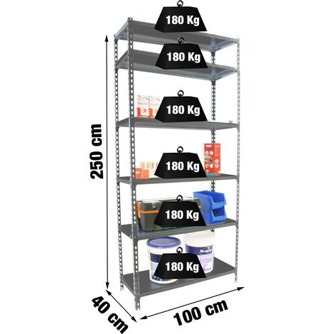 Simonrack Leichte Metallregal Anthrazit 6 Böden
