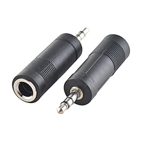 3.5 mm to 6.35 mm adapter, 3.5 mm headphone/microphone audio cable, speaker adapter cable, 3.5 mm male to 6.5 mm female. (1/5)