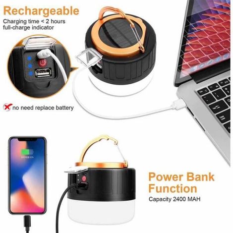 Lanterne de camping - - Modèle LED Rechargeable - 1000LM - 5 modes d'éclairage - Télécommande incluse (1/4)