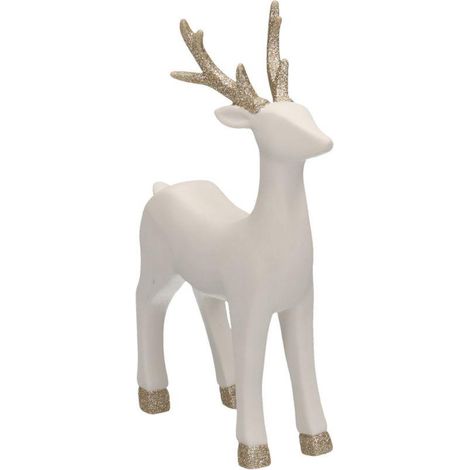 Renna ceramica bianco oro cm15x6h23 (1/3)