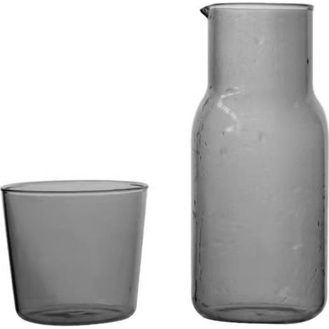 Carafe En Verre - 520 Ml - Avec Couvercle Fonctionnel En Verre - Pour Chevet Salle De Bain Cuisine - Lot De 1 (1/5)