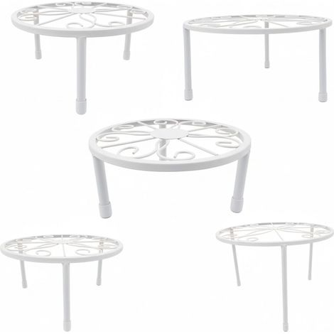 Set di 5 supporti per piante rotondi in acciaio al carbonio