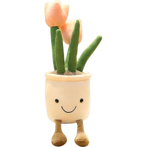 Tulip Plush Toy Good Resilience Odorless Cute Soft Fluffy Plant Ornament for Home Office Car Decor Gifts Pink 30cm (1/5)
