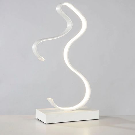 Lampada da scrivania tavolo led 10w ondulato bianco lume design moderno luce naturale fredda Naturale 4000k (1/5)