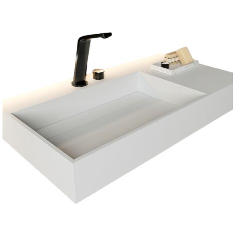 Wandwaschbecken Bernstein PB2015 Mineralguss 90x48x13cm Weiß