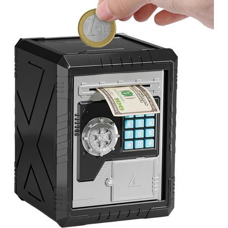 à Code Secret Coffre-fort ATM avec Serrure à Code Banque d'Épargne à Pièces Jouet Coffre-fort ATM avec Serrure pour Pièces et Billets Réels Cadeau Garçons (1/5)