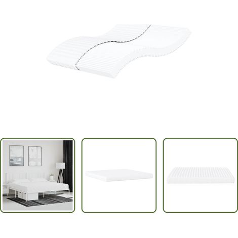 vidaXL Härtegrad H2 - Schaumstoffmatratze Weiß 200x200 cm Härtegrad H2 H3 (1/5)