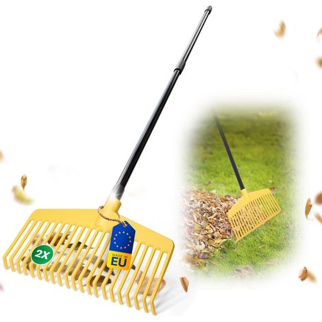 2x Novatool Gartenpflege-Sets Laubrechen mit Teleskopstiel