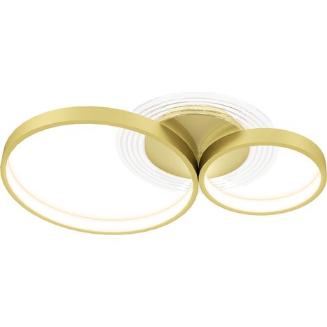 Beyamis LED-Deckenleuchte 40W 3000K/4000K/6500K für Schlafzimmer, Wohnzimmer, Küche, Esszimmer, Gold