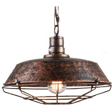 Retro Metall Pendelleuchte Industrial Vintage 360mm Antik Metall Leuchte Edison E27 Sockel Deckenleuchte Rost