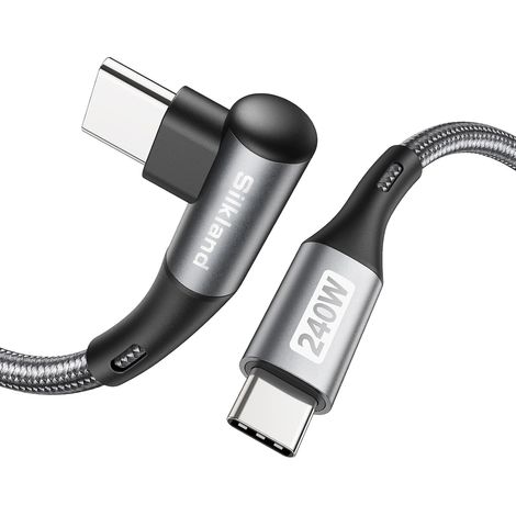 Câble USB-C vers USB-C 1M Coudé [240W 48V/5A], PD3.1&QC4.0+ (1/5)