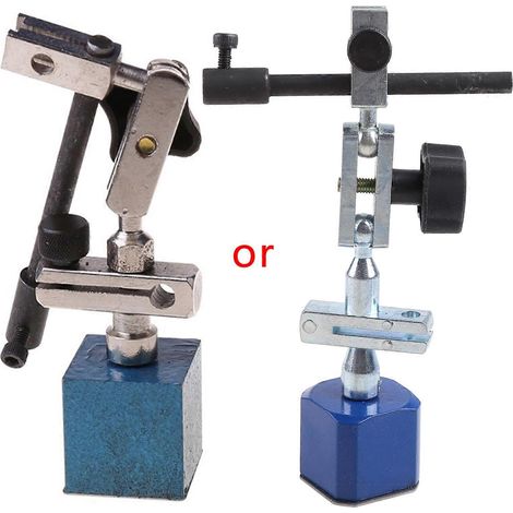 Support magnétique de 215 mm (85 pouces) de hauteur adapté aux comparateurs numériques à cadran. Base magnétique flexible et robuste. Couleur : bleu. (1/4)