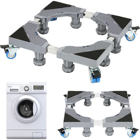 SWANEW Base per lavatrice Carrello per frigorifero Carrello a rulli per asciugatrice Lavatrice Congelatore Regolabile 8 piedi + 4 ruote 41-66cm (1/5)