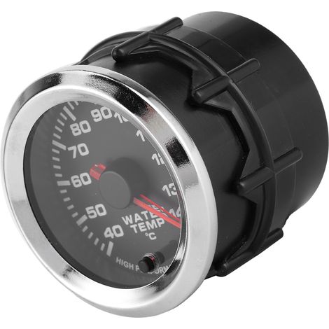 Universelles 52-mm-Wassertemperaturmessgerät, 7-farbige LED-Anzeige, Sensor im Lieferumfang enthalten, 12 V, Messbereich 40–140 °C