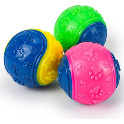 3 Boule de Chien Grinçante, Balle Chien Jouet, Indestructible, Haute élastique, pour l'entraînement des Dents, Balle à Mâcher pour Chiens de Taille Moyenne ou Grande (1/5)