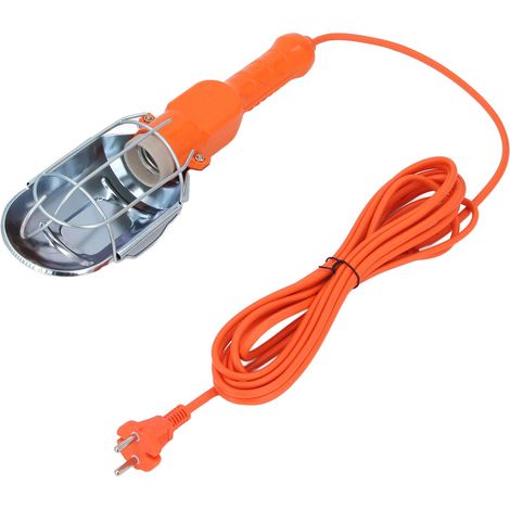 Projecteur portatif pliable avec abat-jour, culot E27, interrupteur et câble de 5 m, pour ateliers, garages et bâtiments (prise européenne). (1/5)