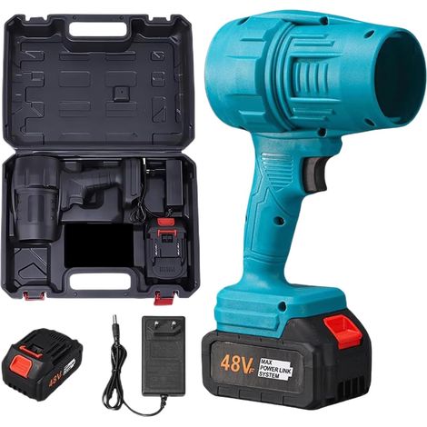 Soplador de hojas inalámbrico, potente soplador de aire, soplador de hojas de mano para jardín, patio, entrada, césped, coche, casa, nieve, camping. Incluye batería y cargador.