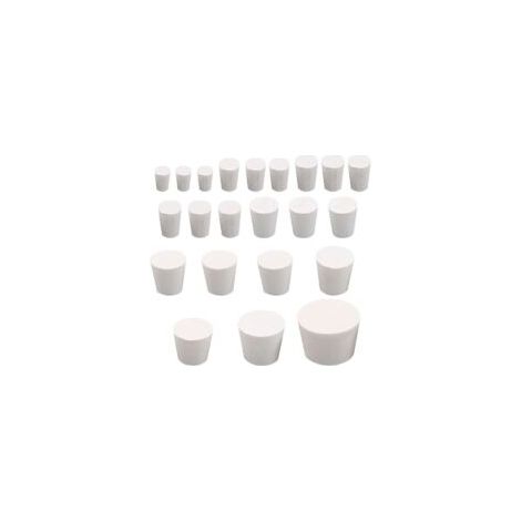 22-teiliges Set aus Vollgummistopfen, konische Gummistopfen für Laborzwecke, weiße konische Gummistopfen (000-1, 3-8) - Crezuo