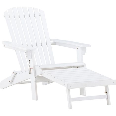 Chaise Longue en Bois "Tropea" 88cm Blanc (1/5)