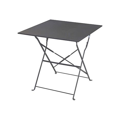 Table pliante carrée en métal "Mistral" - Gris - L 70 x H 71 cm - Livraison gratuite (1/10)