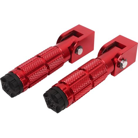 2 Stück klappbare Motorrad-Fußrasten M8, rutschfeste Aluminiumlegierung, universell für Motorräder, ATVs, UTVs, Go-Karts, rot (1/5)
