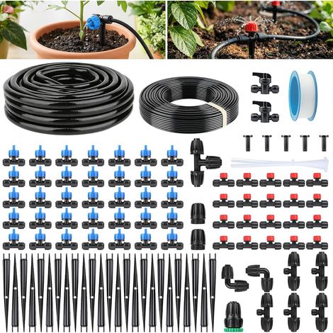 101 x Automatic Watering System for Garden [15M + 15M Irrigation Pipes], Balanced Pressure Garden Watering System for Gardens, Greenhouses, Patios, Lawns (1/5)