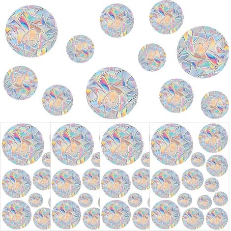 52 Pièce Autocollants Anti Collision Oiseaux Anti Collision Arc en Ciel Fenêtre Arc en Fenêtre Adhère Circulaire Stickers Fenetre Electrostatique Stickers Anti Collision Oiseaux pour Cuisine (1/5)