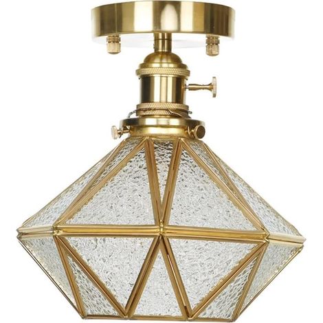 Plafoniere in rame Camera da letto Illuminazione soggiorno Cappa in vetro Apparecchi di illuminazione a soffitto a LED Lampada da soffitto (1/4)