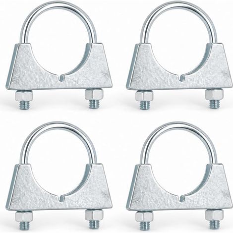 50 mm Exhaust Clamp, 50 mm Galvanised Steel Exhaust Clamp with Bolt and Plate, Car Exhaust Clamp, Length 83 mm Width 80 mm for Exhaust Pipes (1/5)