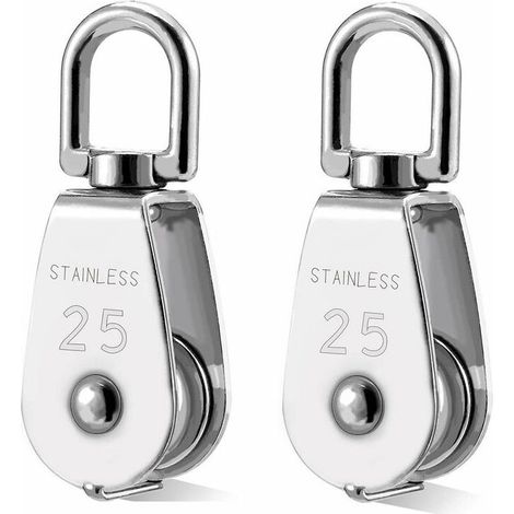 2 Pcs Poulie en Acier Inox 304 M25 Poulie de Levage Rouleau de Chargement (1/5)